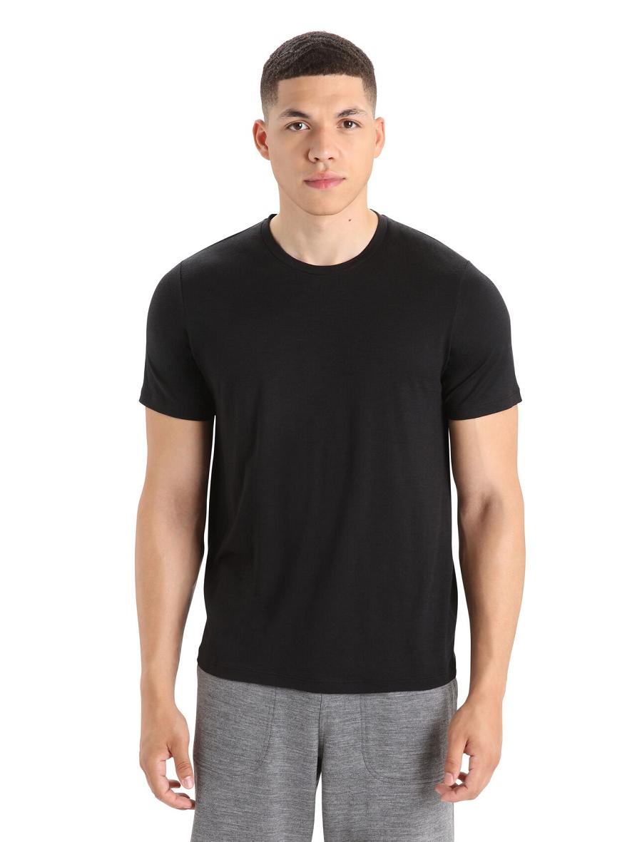 Koszulki Icebreaker Merino Tech Lite II Krótkie Sleeve Tee Męskie Czarne | PL 1778YXFU